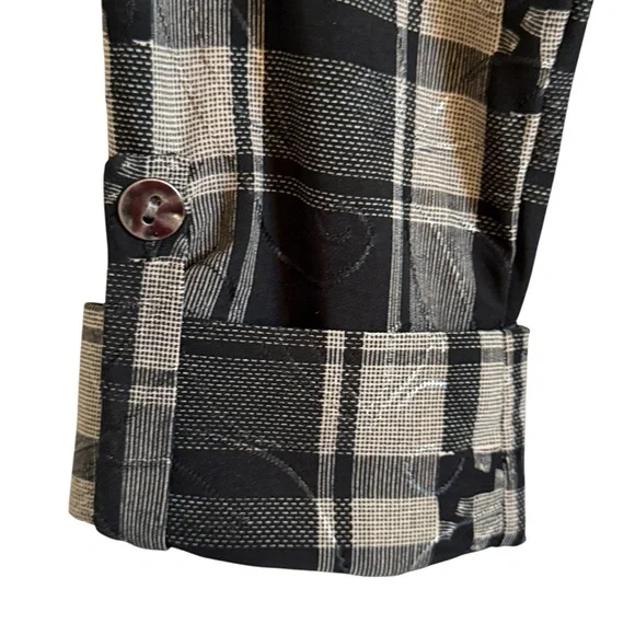 NWT New Directions Plaid Henley Fall Base 3/4 Sleeve Black White Women’s Size SP - Picture 6 of 10